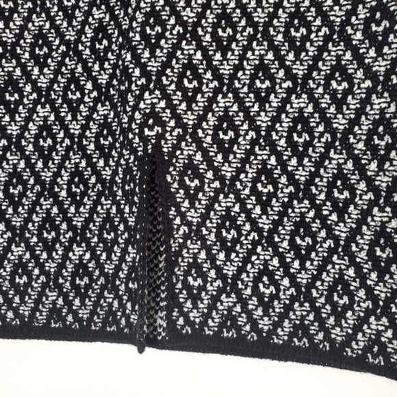 BHS Love Knitwear Wmns Black/White Fitted Diamond Knit Pencil Skirt NWT - Picture 6 of 11